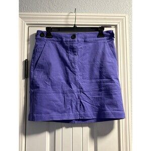 Wildfang Purple Mini Skirt Womens Medium Knit Pockets Casual Button Staple Hip